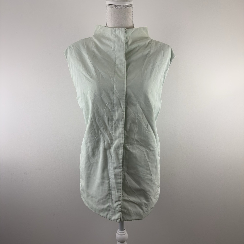 Eileen‎ Fisher Woman Sleeveless Vest Light Green Nylon Blend Lined Size XL